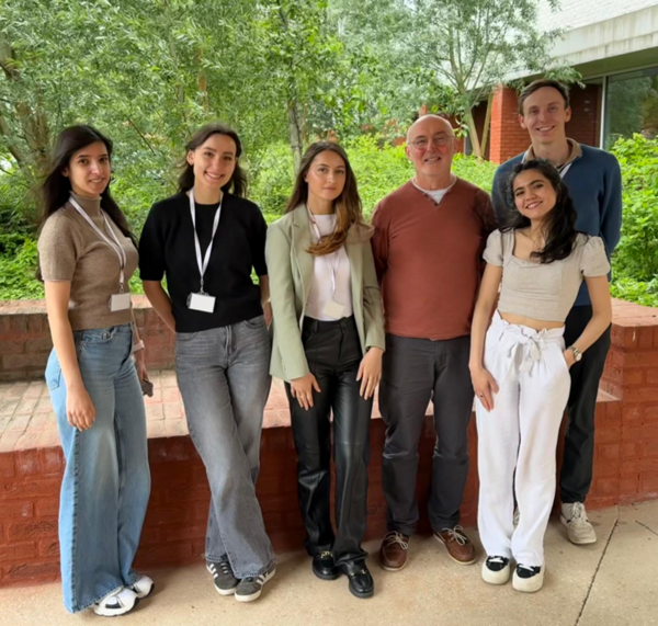 VESSELS team members group photo, from left to right: Yasmin Rida (CNRS post-doc), Manon Witkowski (University of Lille MD/M1 student), Anisa Topalli (Inserm assistant engineer), Fabrice Soncin (Inserm research director), Ibtihal Hezili (University of Lille Ph.D. student), and Charles Moritz (Centre Oscar Lambret MD intern).